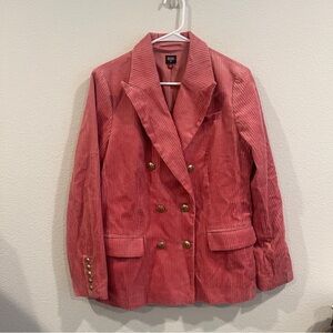 Rowing Blazers x Target pink corduroy blazer size medium wide cord gold buttons